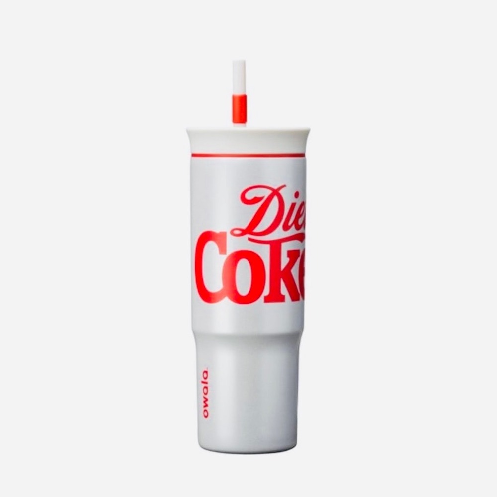 Owala Diet Coke Tumbler Unisex 24oz Silver Red New Insulated Stainless Steel